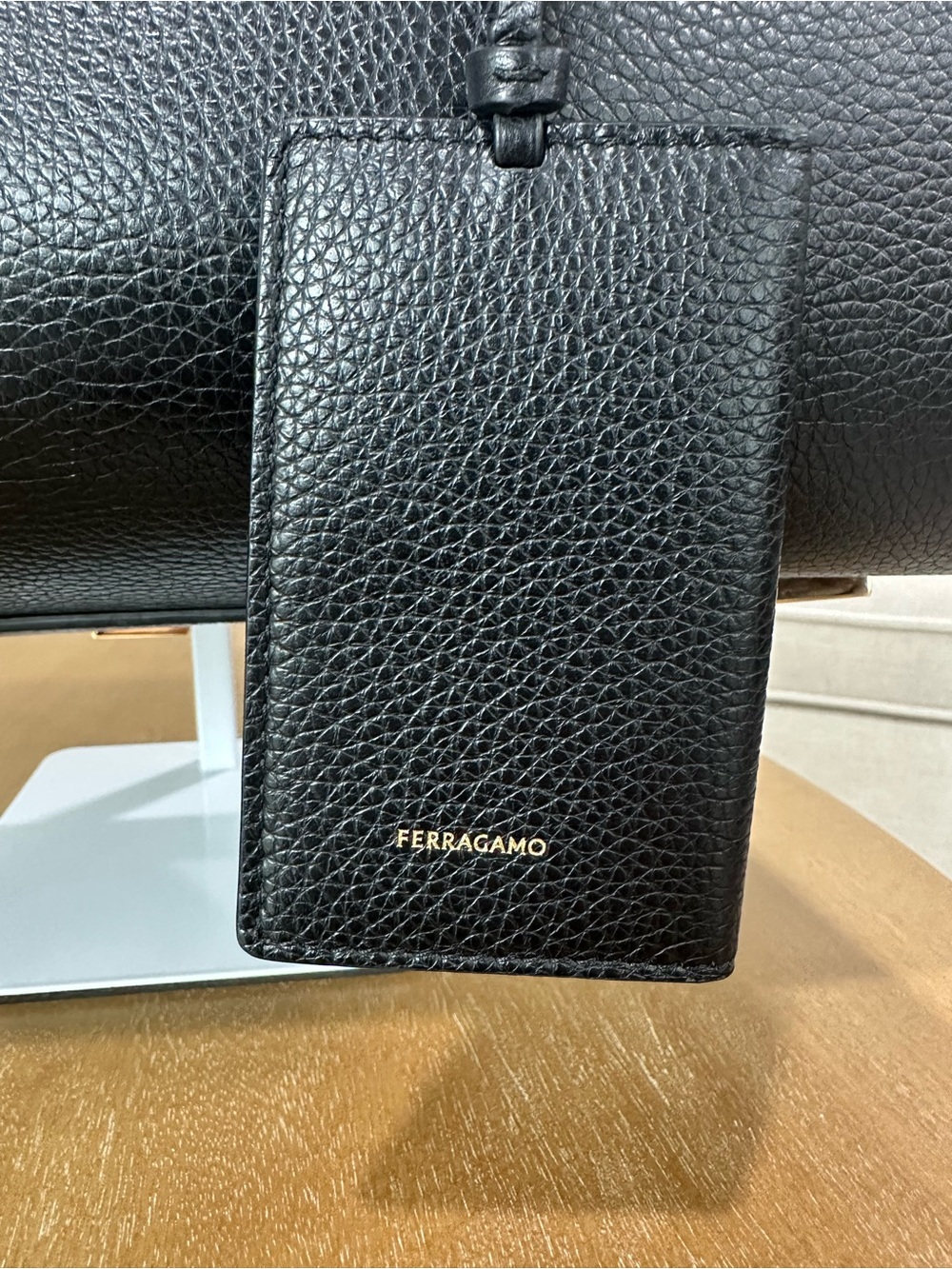 Salvatore Ferragamo East West Black Leather Tote Bag - Picture 2 of 10